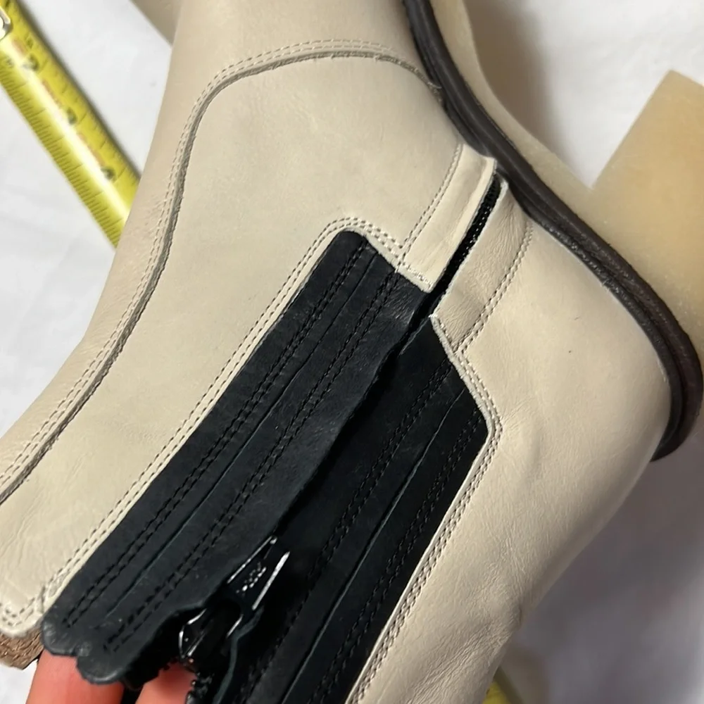 Free people boots James Chelsea chunky white size 8 US heels ankle boots shoes - Picture 13 of 16